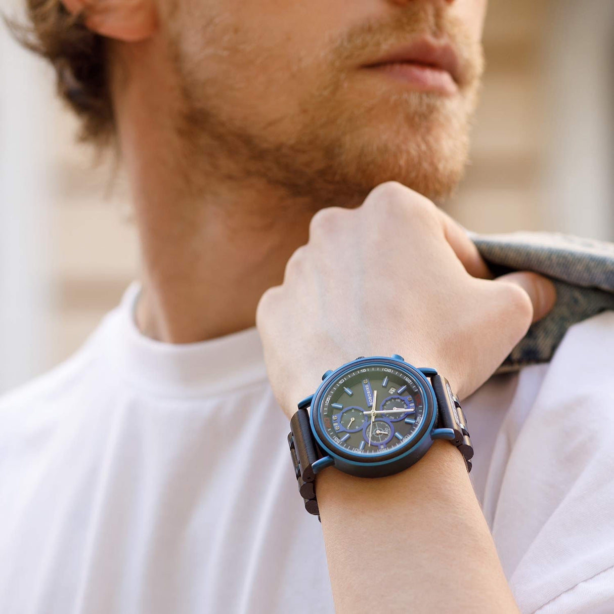 Engraved Wooden Watches for Husband Boyfriend My Man Fiancé Customized Personalized Wood Watches for Men Multifunction Personalized Family Watch (Custom Box Photo) WoodArtSupply