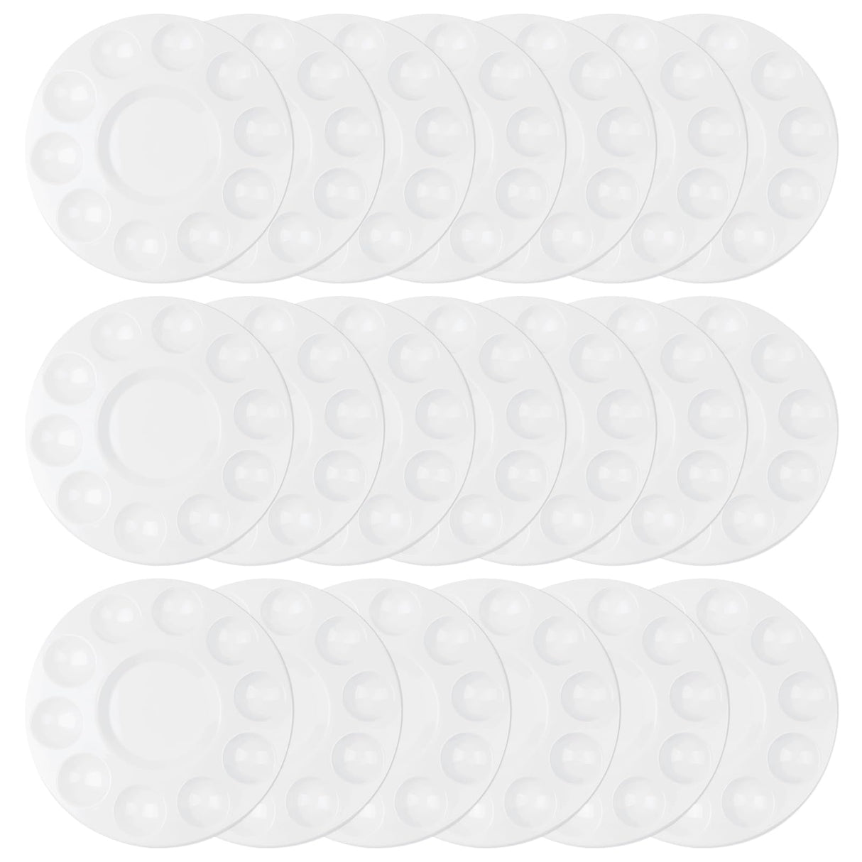 20 Pack Paint Tray Palettes for Kids, Plastic White Palettes for Students, Paint Holder, Paint Supplies LNAUJS