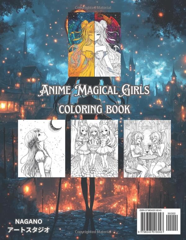 Anime Magical Girl Coloring Book: Manga Coloring Book Magical Girls Art for Children and Adults (Anime Coloring Book: The Endless Series) WoodArtSupply