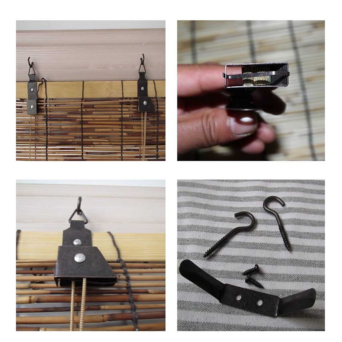 Bamboo Shades Patio Blinds 72" 64" 84" Bamboo Blinds Roll-Up Lifting Window Roman Shade(Size:48'' x 84''-(W x H)) WoodArtSupply