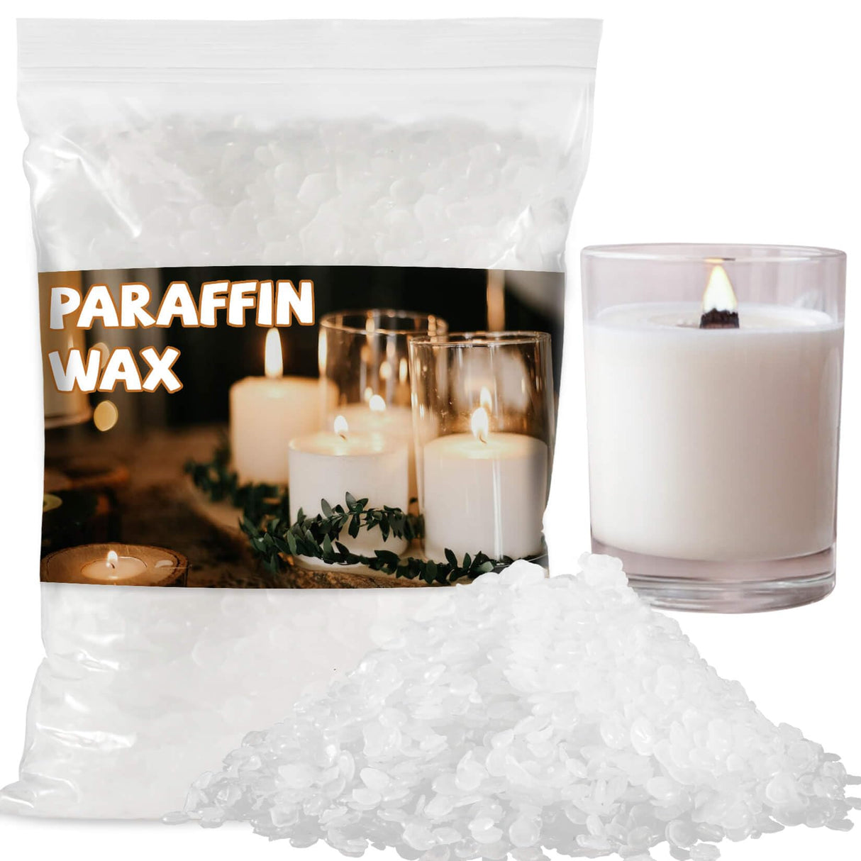 Paraffin Wax for Candle-Making - 430G White Paraffin Wax Beads Pellets for DIY Craft Projects,Candle Making,Canning,Waterproofing,Furniture Metal Preservation for Christmas,Halloween Decoration CARGEN