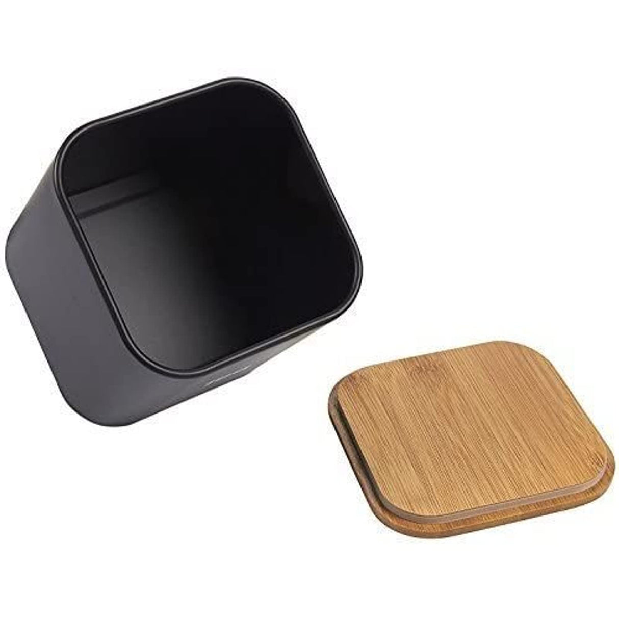 Juvale Set of 2 Black Flour and Sugar Canisters for Kitchen, Iron Containers for Storage (40 oz, 4.5 x 6 In) Juvale