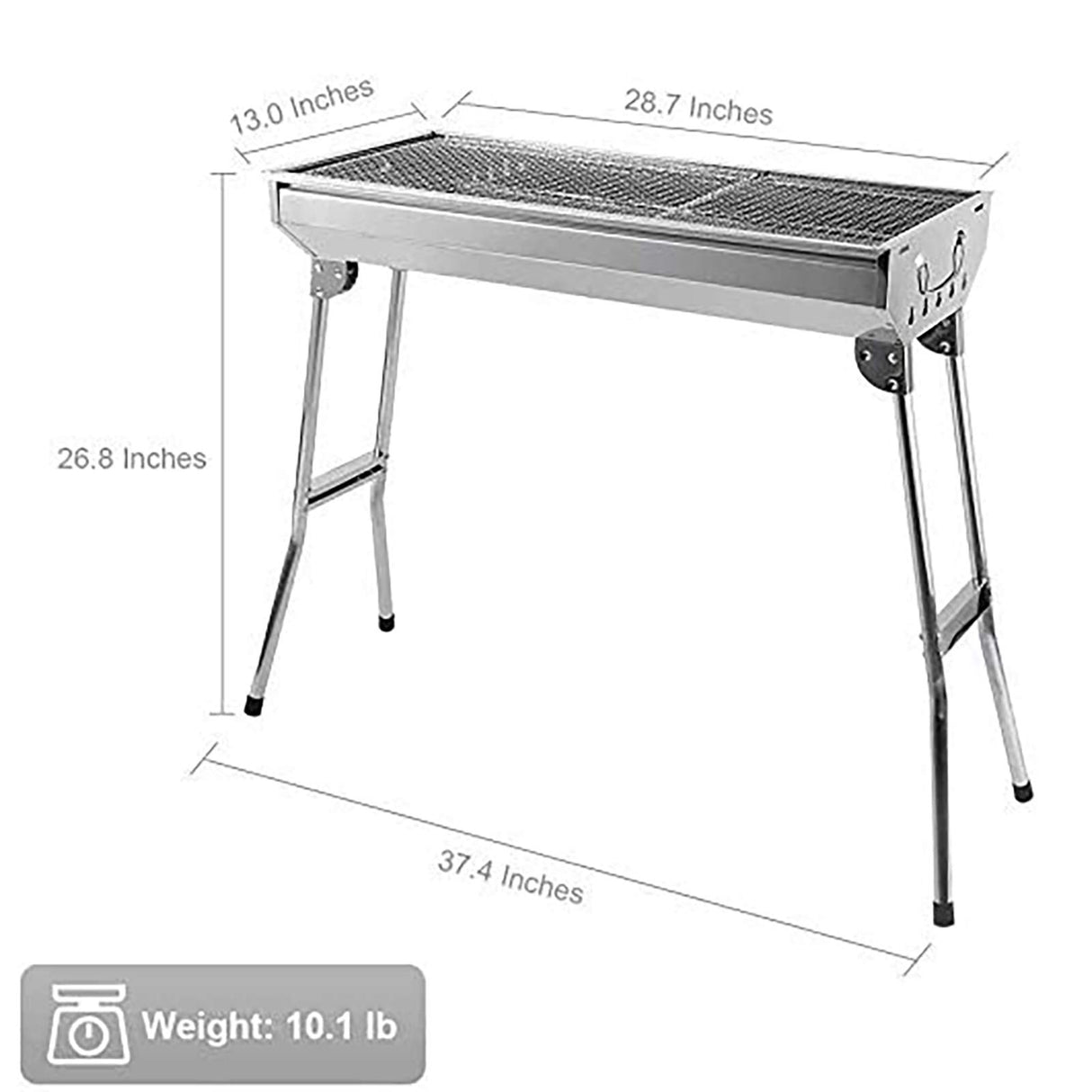 Barbecue Charcoal Grill Stainless Steel Folding Portable BBQ Tool Kits for Outdoor Cooking Camping Hiking Picnics Tailgating Backpacking or Any Outdoor Event (Large) Uten
