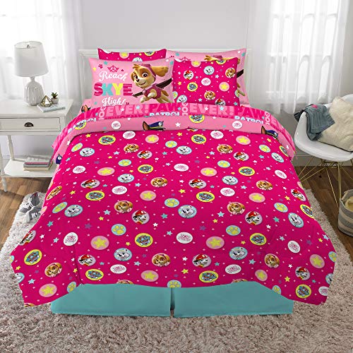 Paw Patrol Girls Kids Bedding Super Soft Comforter And Sheet Set With Sham, 7 Piece Full Size, (Official) Nickelodeon Product By Franco Franco
