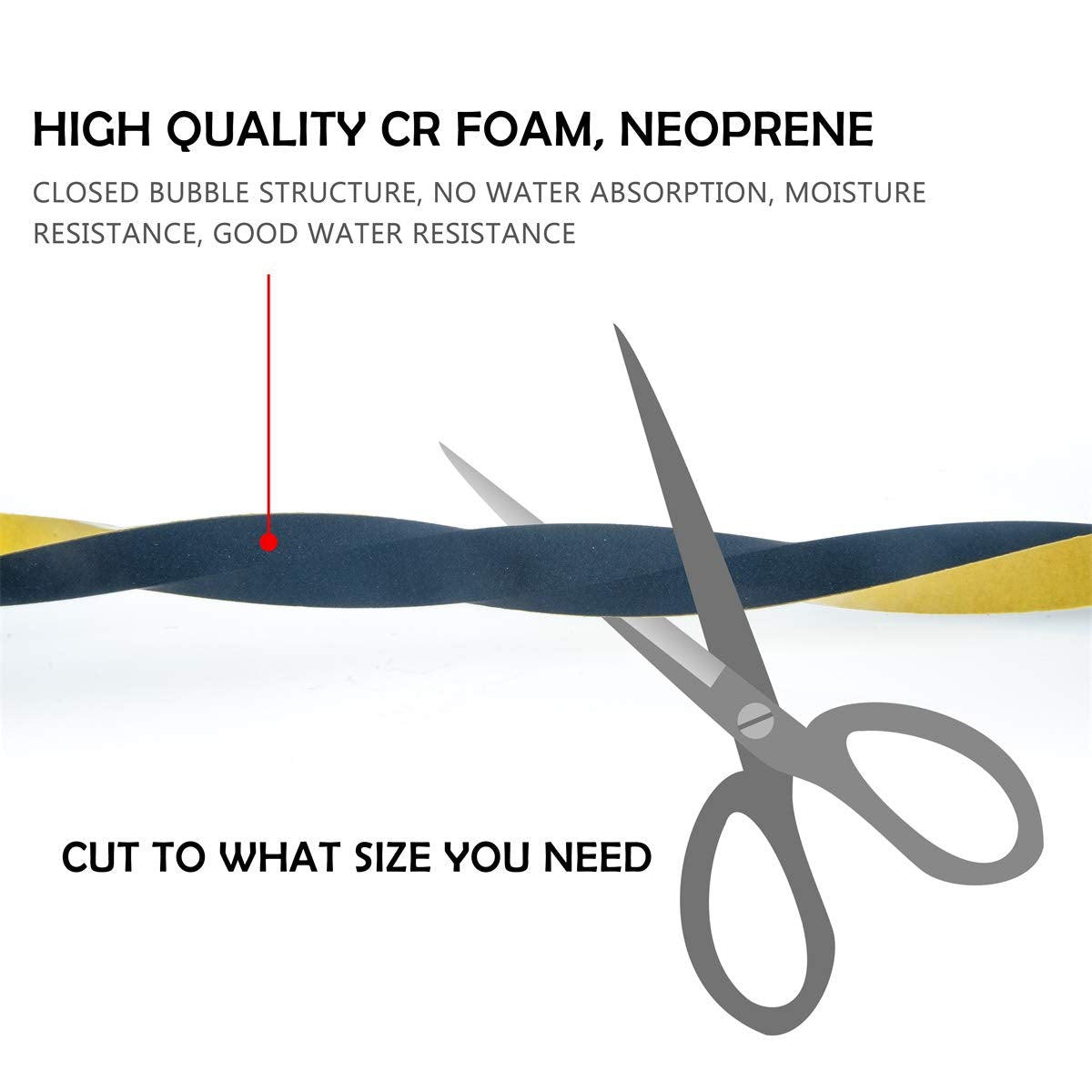 CloudBuyer Foam Weather Stripping-2 Rolls, 1 Inch Wide X 3/4 Inch Thick, Insulation Foam Strips with Adhesive for Door,Automotive,Air Conditioner Seal, Total 13 Feet Long (6.5ft x 2 Rolls) CloudBuyer