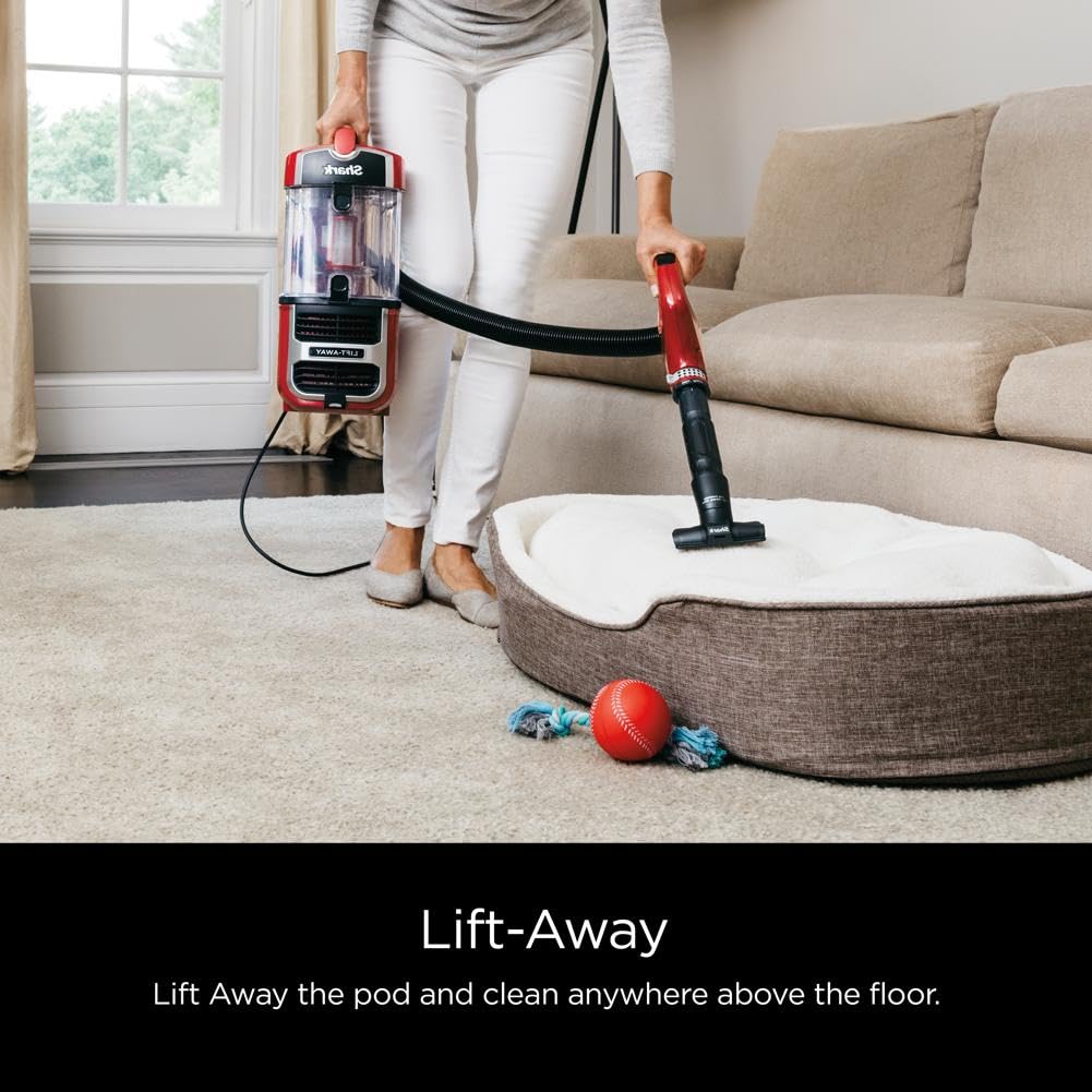 Shark ZU561 Navigator Lift-Away Speed Self Cleaning Brushroll Lightweight Upright Vacuum with HEPA Filter, Red Peony Shark