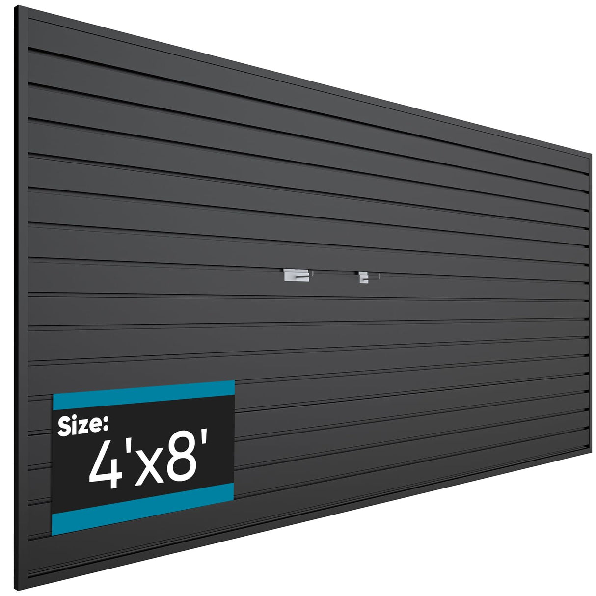 Brakki PVC Slat Wall Paneling 4x8 ft, Garage Organizer Storage System, Black Slatwall Panels for Garage Organization Product, Heavy Duty Wall Mounted Tool Storage for Home Brakki