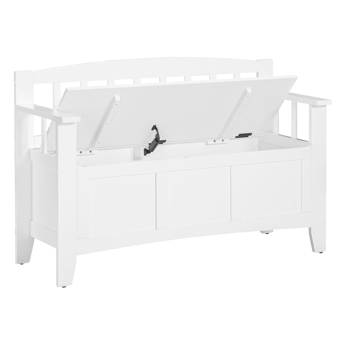 OSP Home Furnishings Metro Mission Style Wood Entry Way Bench with Storage, Sierra Snow White Finish OSP Home Furnishings
