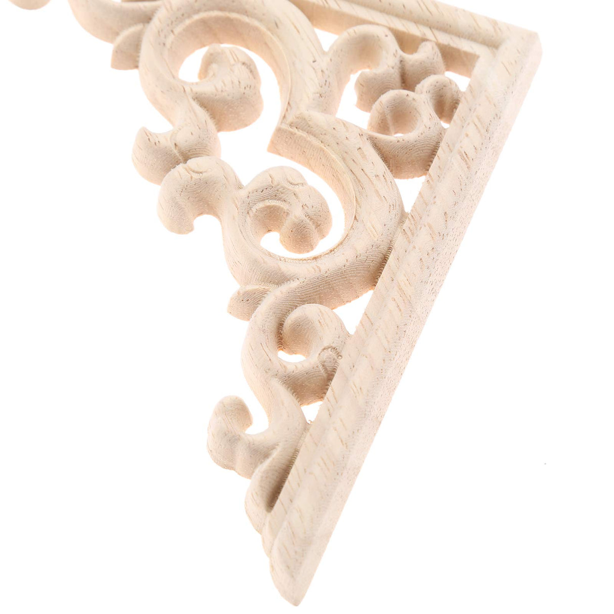MUXSAM 4-Pack Wood Carved Applique Corner Onlay, 11x11cm/4.33"x4.33", Unpainted Furniture Decals for Cabinet Cupboard Corner Door Bed Home Decoration(Style-A) MUXSAM