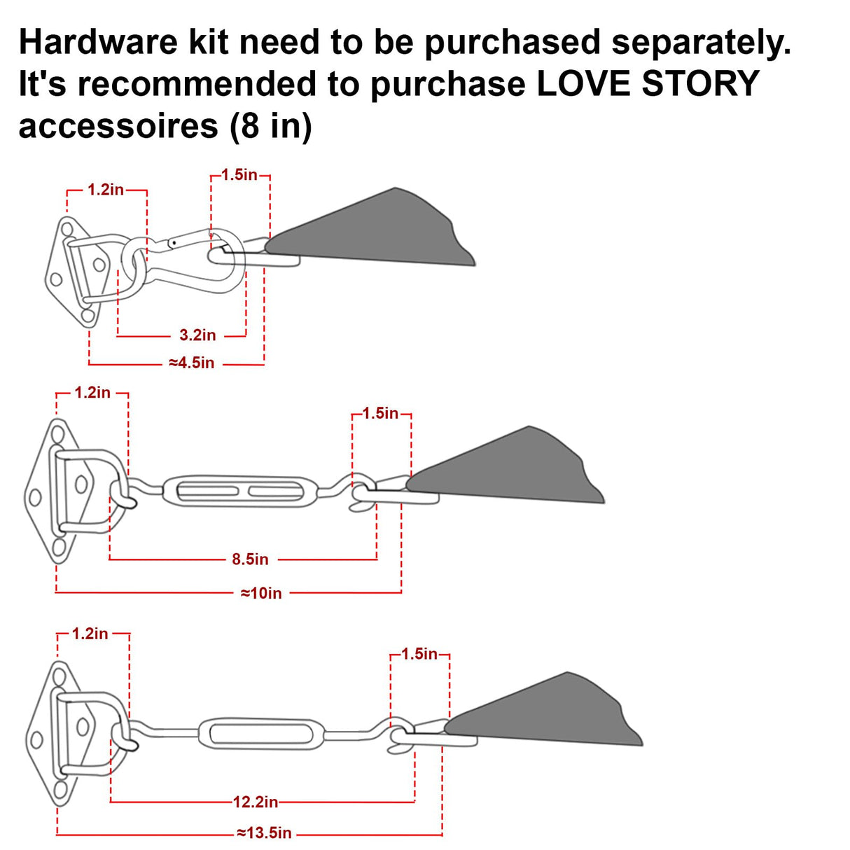 LOVE STORY 14' x 18' Sun Shade Sails UV Block Canopy Sail Shade for Patio Backyard, Turquoise Blue LOVE STORY