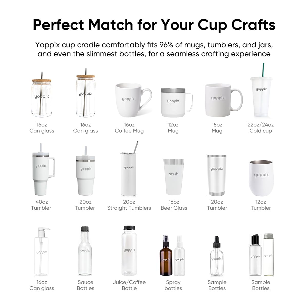 YOPPIX Silicone Cup Cradle, Cup Cradle for Tumblers with Felt Squeegee Use to Apply UV DTF Stickers/Apply Vinyl Stickers - Keep Tumblers in Place, Suitable for DIY Your Craft Gifts YOPPIX