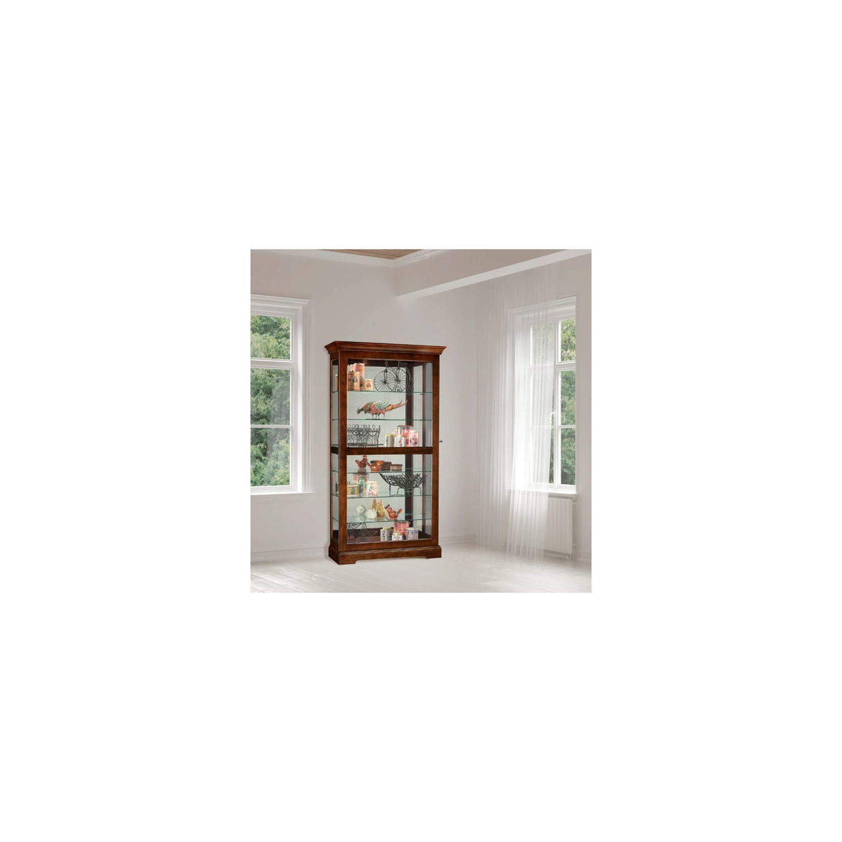 Howard Miller Tyler Curio Cabinet II - Hardwood Cabinet Wood Finish Home Decor Glass Display Cabinet Sliding & Lockable Glass Door - Storage Cabinet for Living Room, Bedroom or Dining Room Howard Miller