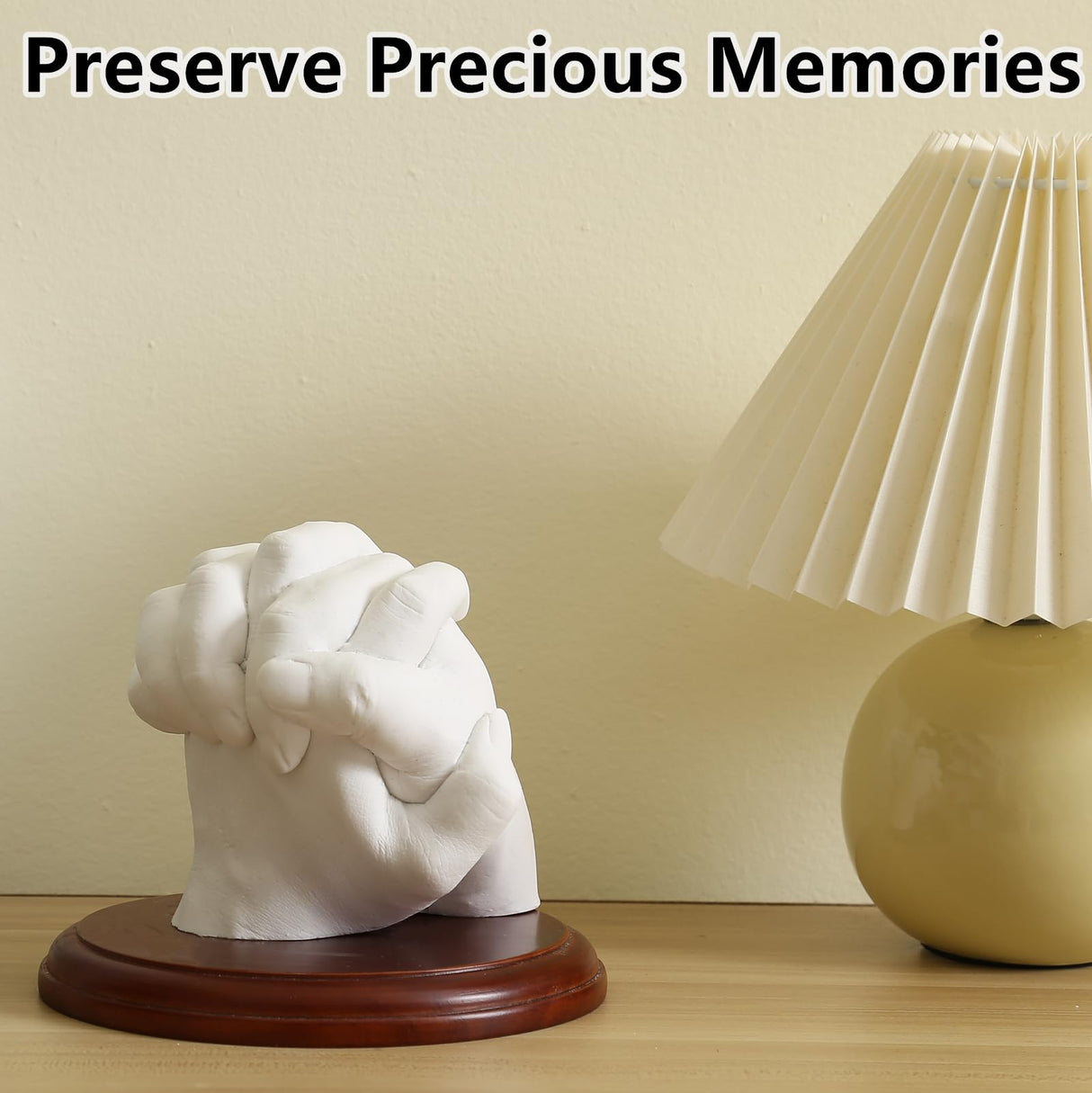 PewinGo Hand Casting Kit With Base - DIY Plaster Mold for Couples - Gift Ideas for Valentines, Engagement, Anniversary, Wedding, Boy/Girlfriend PewinGo