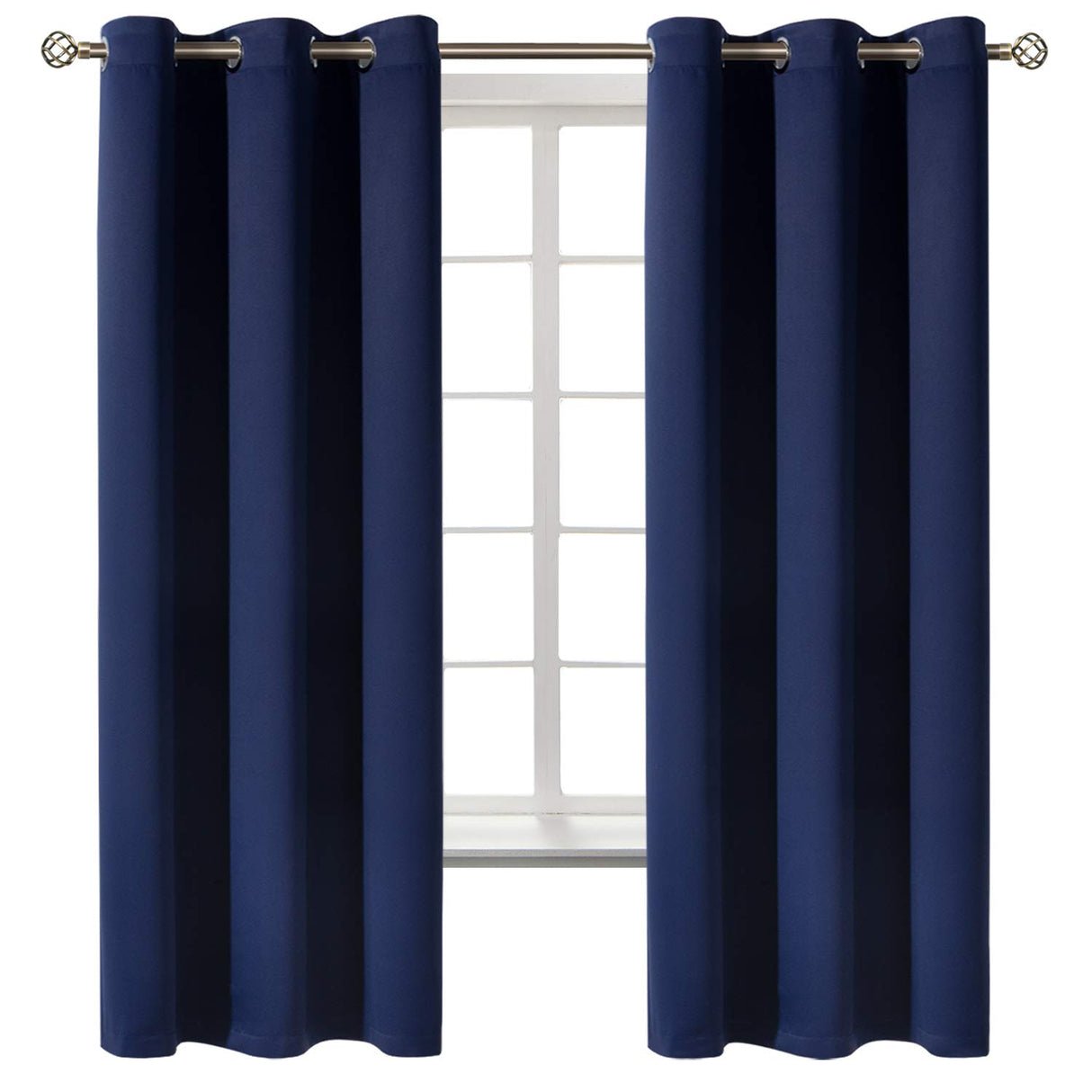 BGment Blackout Curtains for Bedroom 63 Inches Long - Navy Blue Room Darkening Thermal Insulated Sunlight Blocking Grommet Window Drapes for Kids Boys Room, Set of 2 Panels, 42 x 63 Inch BGment