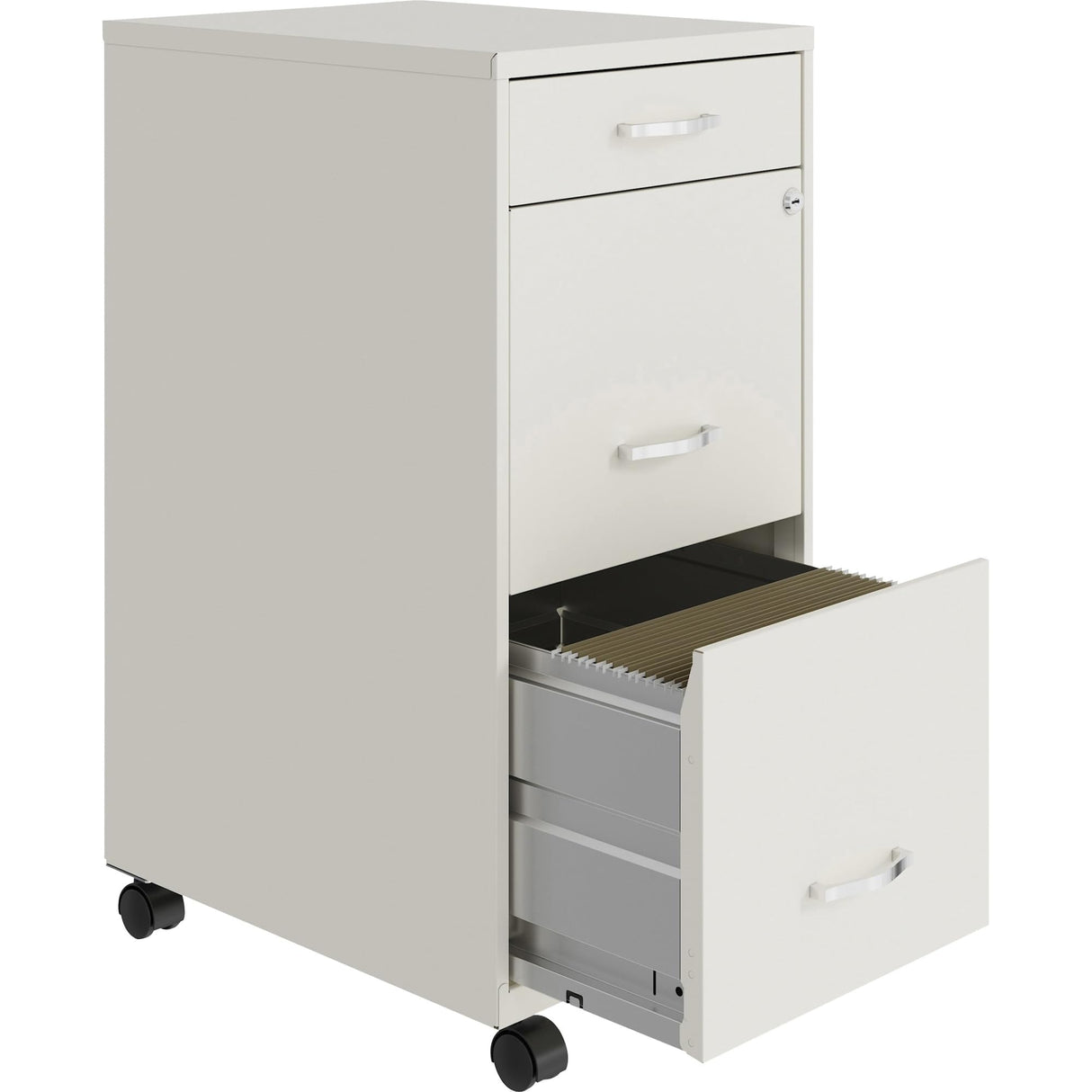 LYS SOHO Box/File/File Mobile White File Cabinet, 3 Drawer, 26.5 x 14.3 x 18 in Lorell