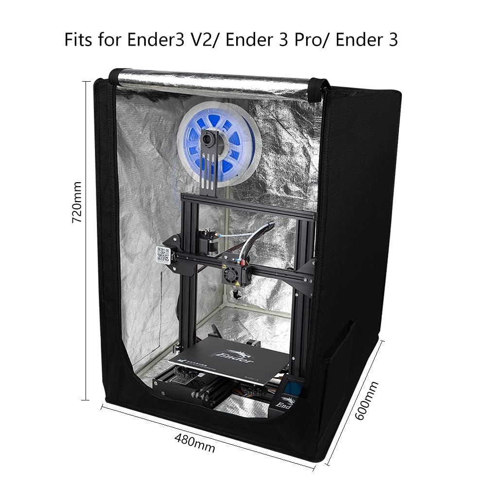 Creality Ender 3D Printer Enclosure Fireproof and Dustproof Tent Constant Temperature Protective Cover Room for Creality Ender 3V2/Ender 3V2 Neo/Ender 3S1/Ender 3Pro/Ender 3/Ender 3Neo 3D Printer Skouphy