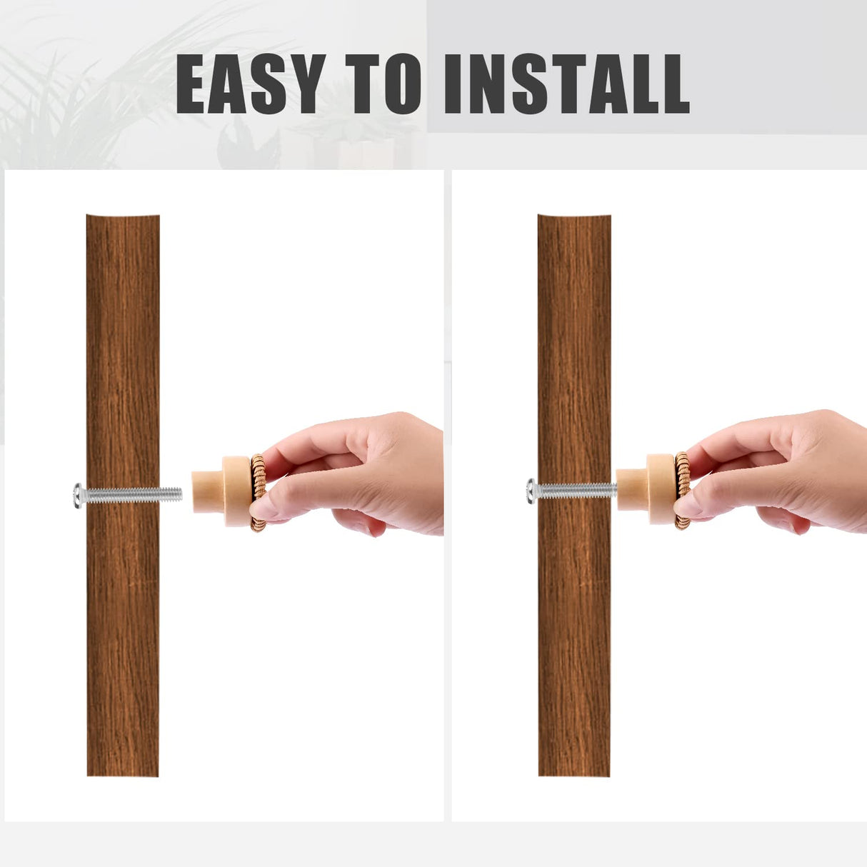 12pcs Wood Drawer Knobs, Round Wooden Dresser Knobs Boho Rattan Drawer Pulls with 24pcs Screws for Dresser Cabinets Boho Wood Furniture (3cm/1.2inch) SAVITA