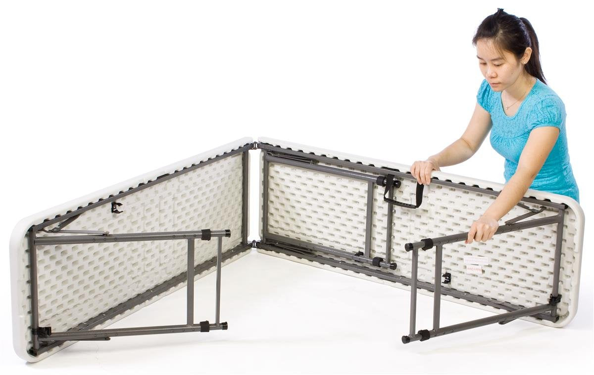 Adjustable-Height Folding Tables are Portable and Can Be Adjusted to 3 Separate Heights Displays2go