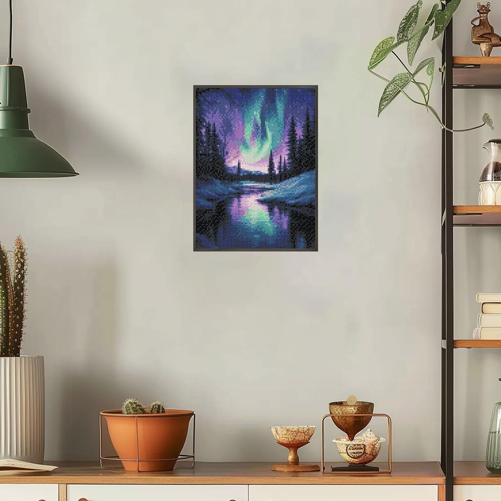 Naykow Aurora Borealis Diamond Painting Kits for Adults Full Drill 5D Diamond Art Kits DIY Diamond Painting by Number 12 x 16 inches Naykow