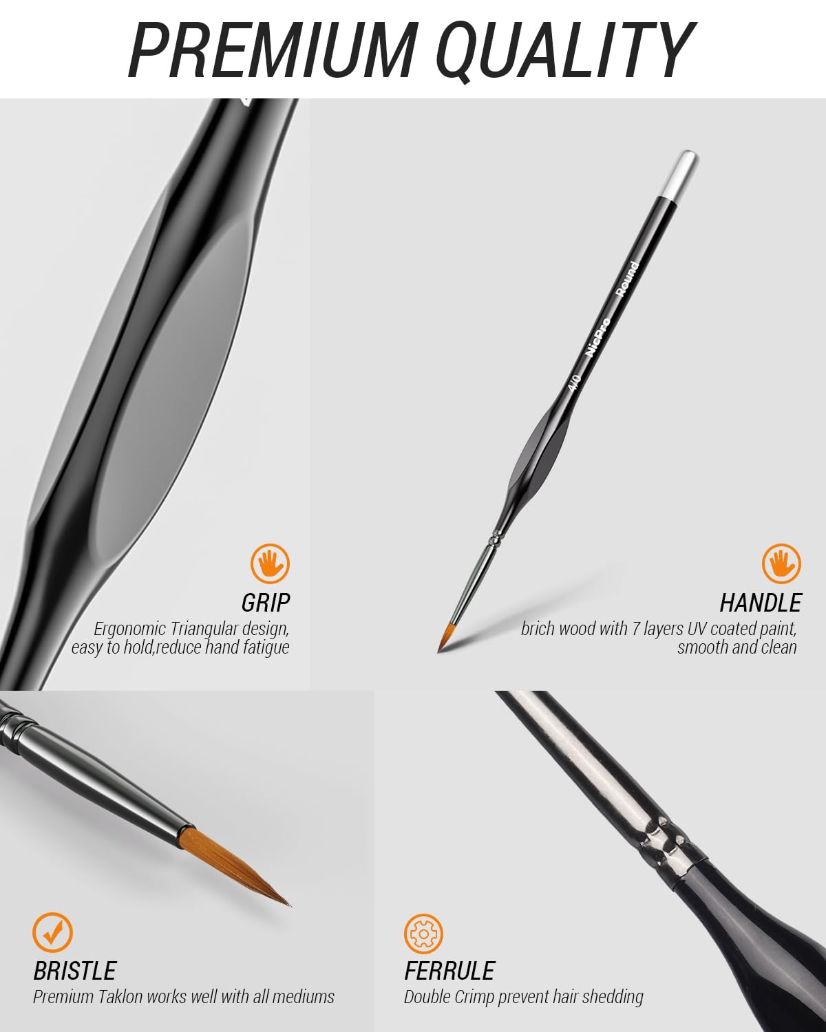 Nicpro Miniature Paint Brushes Drybrush - 21PCS Model Paint Brush Set for Acrylic, Watercolor Detail Paint Brush Dry Brush for Warhammer 40k, Miniature Model, Citadel, Paint by Number- with Container Nicpro