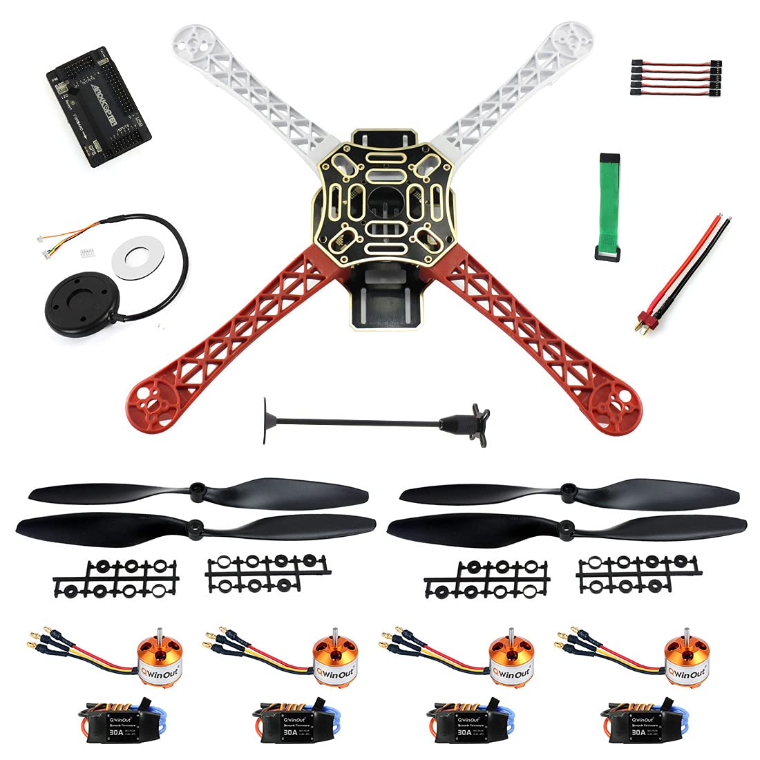 QWinOut F450 APM2.8 6M GPS DIY RC Drone Kit 450mm Frame RC Quadcopter 4-Axle UFO Unassembly Kit for Beginners (Basic Version) QWinOut