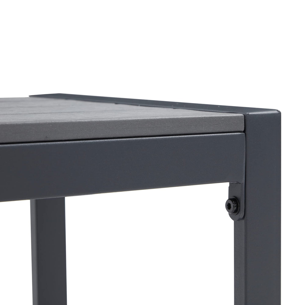 VICLLAX Outdoor Bench for Lawn Garden, Backless Patio Garden Bench, Grey Metal Frame VICLLAX