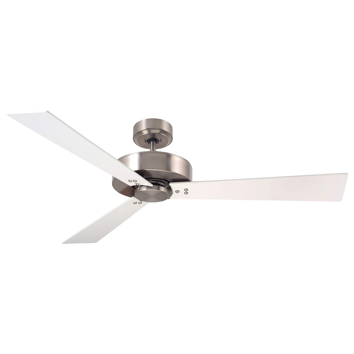 Luminance kathy ireland HOME Keane 52 Inch Ceiling Fan, Brushed Steel | Modern Design with 4-Speed Wall Control | 3 Reversible Wood Blades in Satin White and Maple,10.9x10.9x52,CF320WBS Luminance