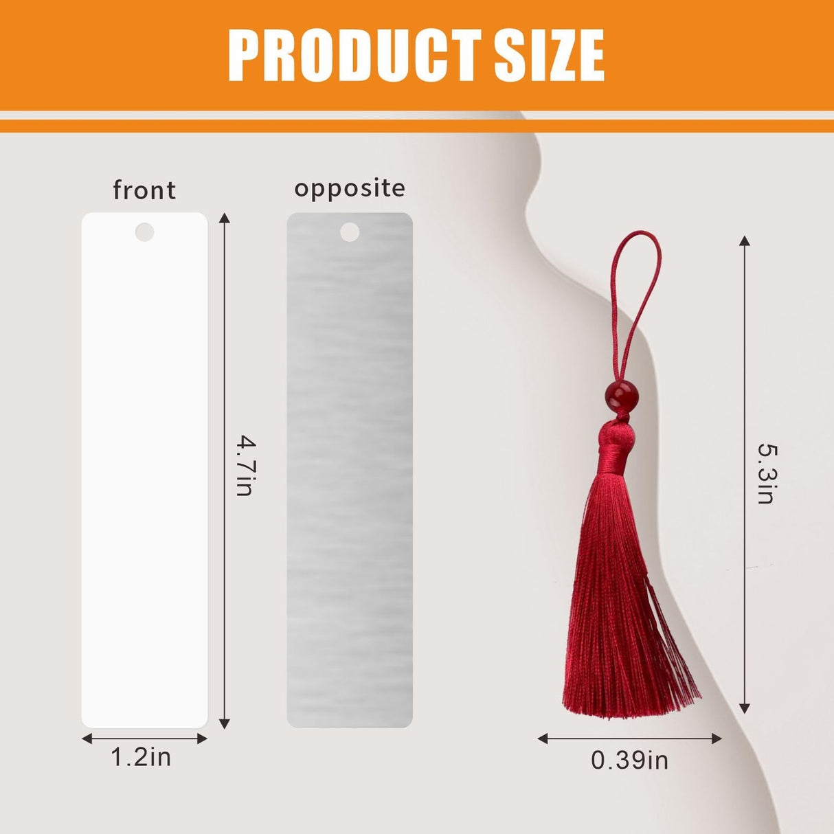 BZRR 30 Pcs Sublimation Bookmark Blank Heat Transfer Aluminum Metal Bookmarks Bulk DIY Bookmarks with Hole and Colorful Tassels for Crafts, Personalized Tassels Sublimation Bookmarks. BZRR