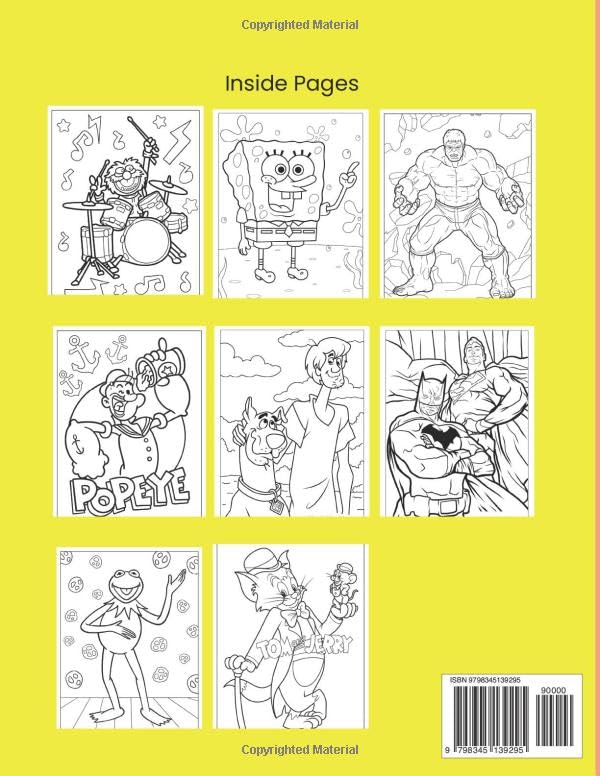 Old School Cartoons: Adult Coloring Book WoodArtSupply