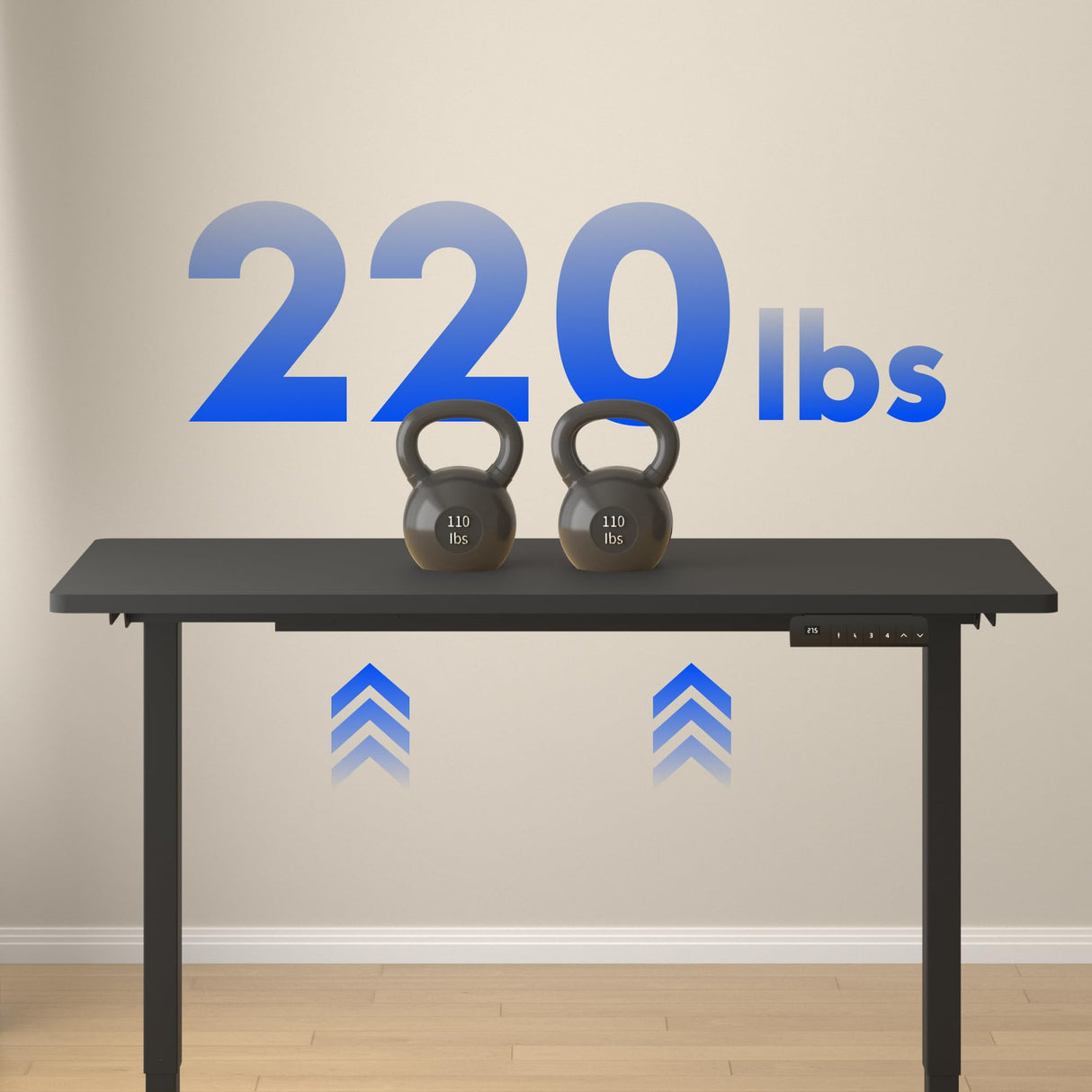 FLEXISPOT E3 Dual Motor Electric Standing Desk 55x28 Inch Whole-Piece Board Height Adjustable Desk Electric Sit Stand Desk (Black Frame + Black Desktop, 2 Packages) FLEXISPOT