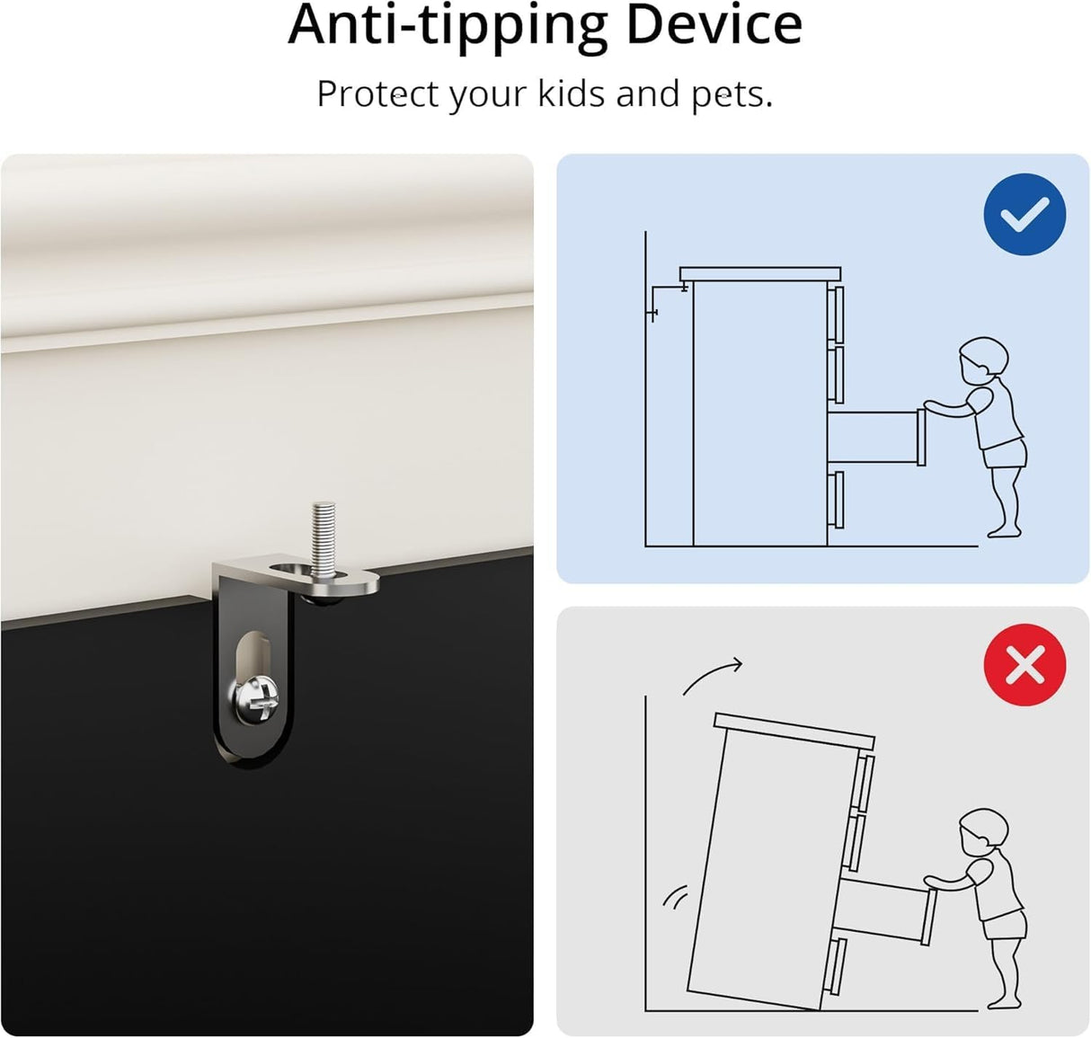 Cozy Castle 10 Cube Bookcase, 3 Tier 47.2'' Bookshelf, Kids Bookshelf Organizer, Wooden Bookcase with Anti-Tilt Device, Modern Storage Display Cabinet for Study Room, Bedroom, Living Room,Black Cozy Castle