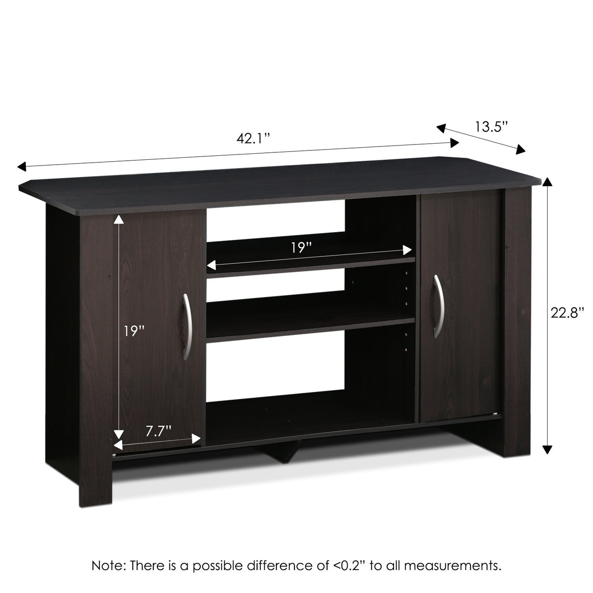 Furinno Econ TV Stand Entertainment Center, Espresso Furinno