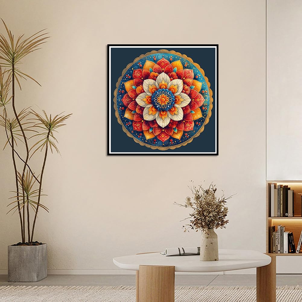 PFFNGPEN Diamond Painting Kits for Adults, 5D DIY Mandala Diamond Art Kits for Beginners, Full Drill Round Diamond Art for Home Wall Decor,12x12 inch PFFNGPEN