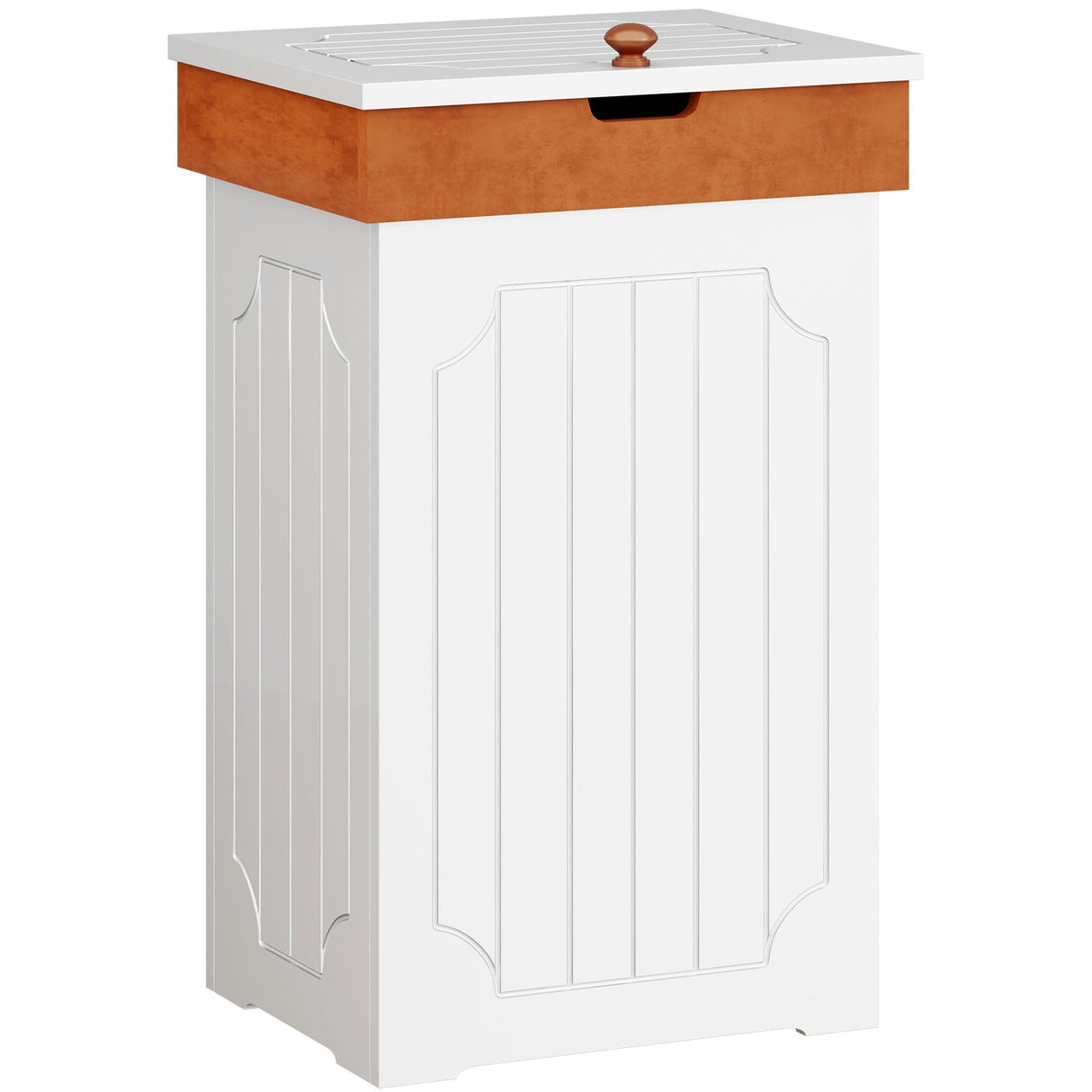 Function Home Trash Can Cabinet, 13 Gallon Kitchen Garbage Can, Wooden Recycling Trash Bin, Dog Proof Trash Can, Trash Cabinet with Lid for Home Kitchen Bathroom, White Function Home