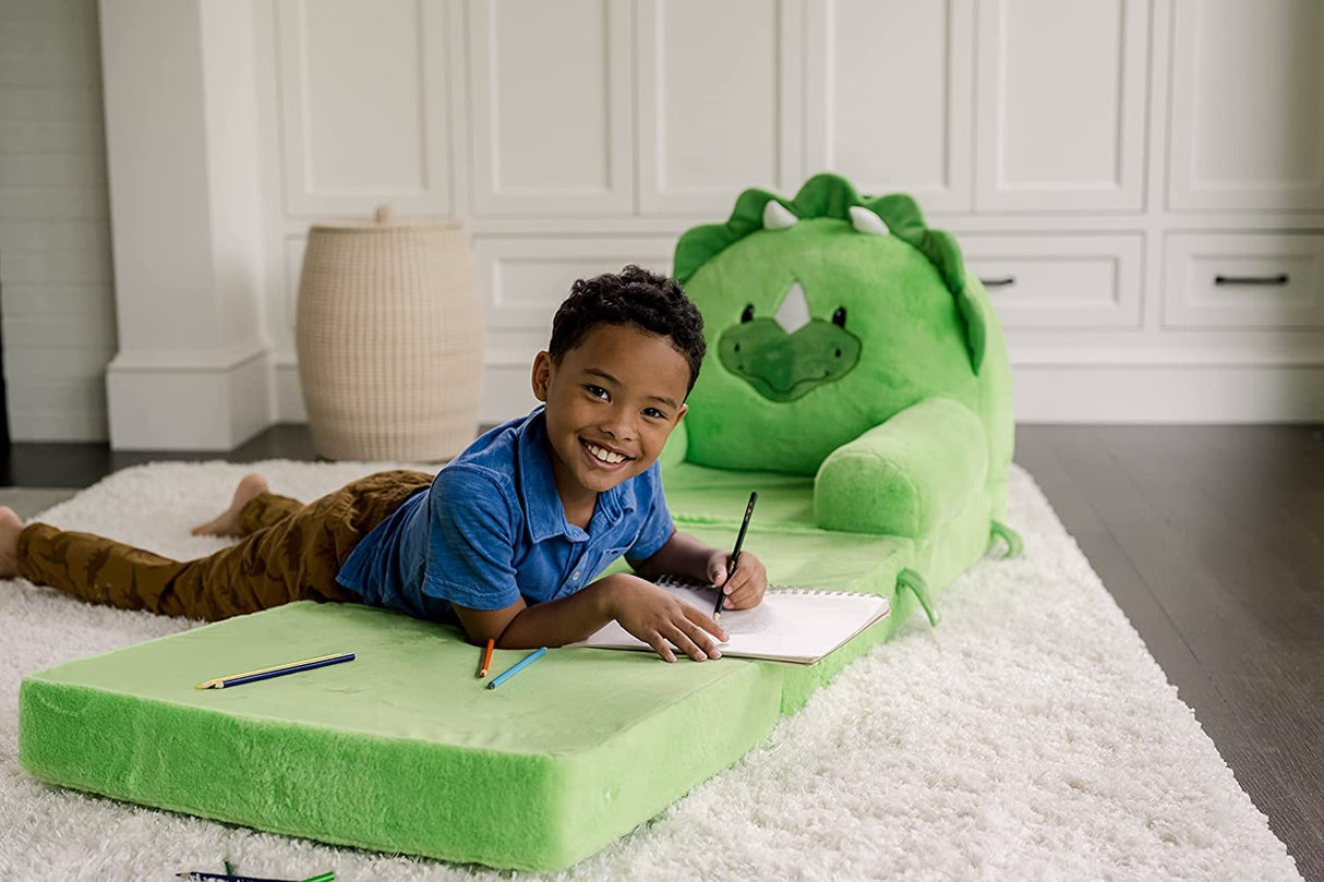 Soft Landing - Elite Seats - Premium Character Sofa Seat & Transformable Fold-Out Lounger with Carrying Handle – Dino Soft Landing