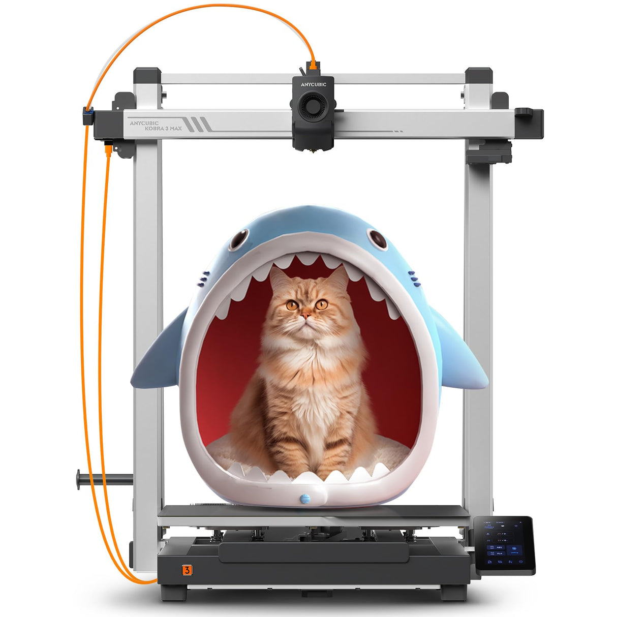 Anycubic 3D Printer Kobra 3 MAX Only, Support Multicolor Needs ACE Pro Large Printing Volume, 600mm/s High-Speed Precise Auto-Leveling & Anti-Skip Upgrade 420 * 420 * 500mm Print Volume ANYCUBIC