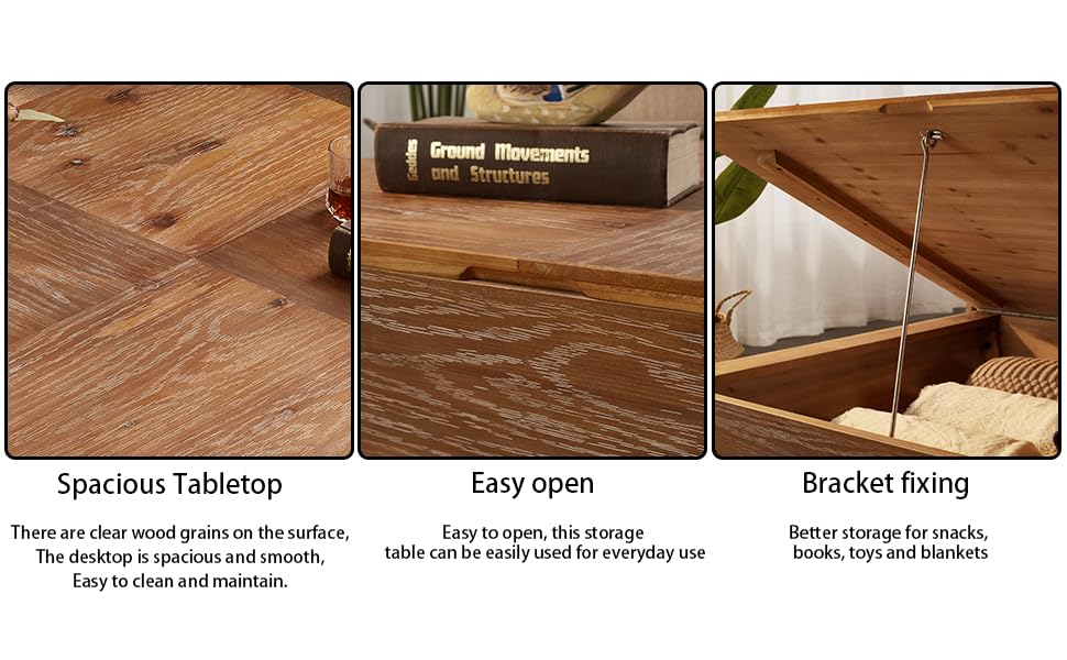 Gexpusm Square Coffee Tables for Living Room, Wood Coffee Table with Storage, Modern Table with Lift Top Farmhouse Furniture Style, 35.43 * 35.43 * 13.78in Gexpusm