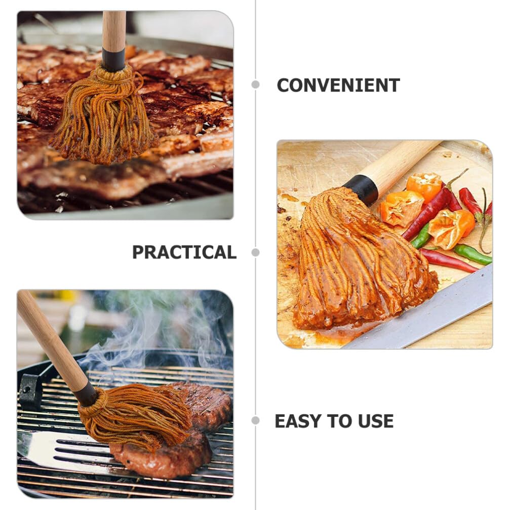 2pcs BBQ Feeding Mop Set Grill Accessories Kit Grilling Tools Roasting Mops BBQ Accessories for Grill Cooking Brush Grill Basting Mop Grill Accessories for Outdoor Grill BBQ Tools GANAZONO