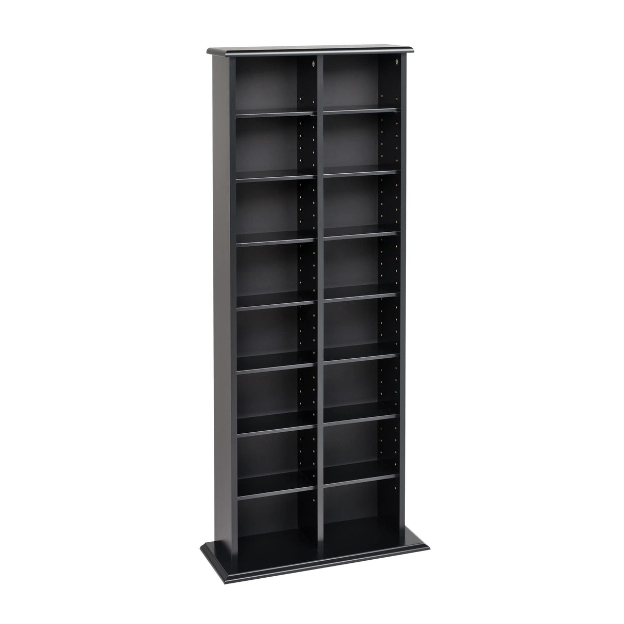 Prepac 2 Column Tall Cabinet Media Storage, 22" Wide, Black Prepac