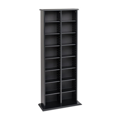 Prepac 2 Column Tall Cabinet Media Storage, 22" Wide, Black