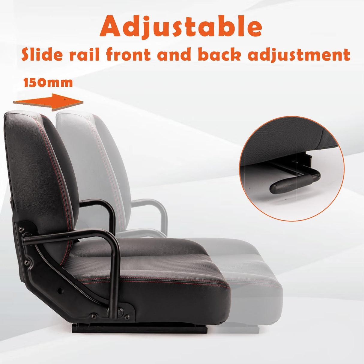 SEATIN Universal Forklift Seat,Tractor Seat,with Hip Restraint,Micro Switch,for Tractor,Mower,Skid Loader,Telehandler,Backhoe,Excavator Dozer SEATIN