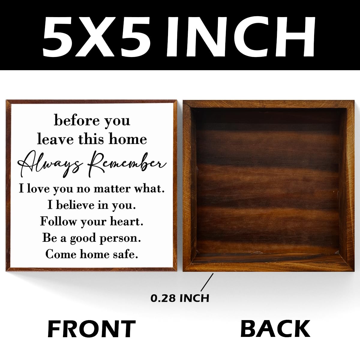 Inspirational House to live in Farmhouse, Entryway Decor Wooden Box, Always Remember You are Braver Than You Think Rustic Wood Block Plaque Box Sign for Family Friends Shelf Table Decoration. (white) MIOOKISS