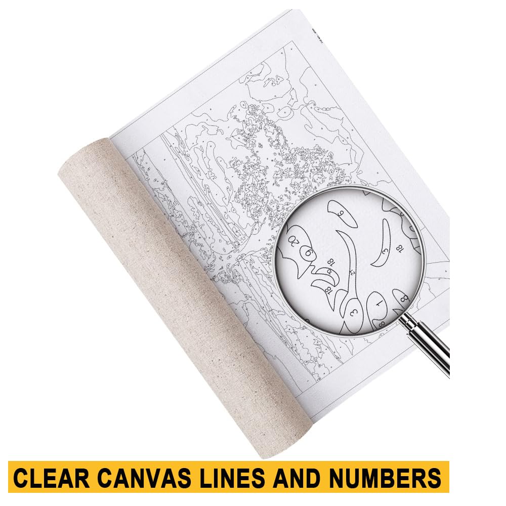 Mystical Wolf Family Paint by Numbers Kit for Adults - DIY Moonlit Wolf Painting on Canvas 16x20 Inches, Acrylic Paint Set, Suitable for Beginners, Wildlife Art Kit for Home TAOPAOLAB