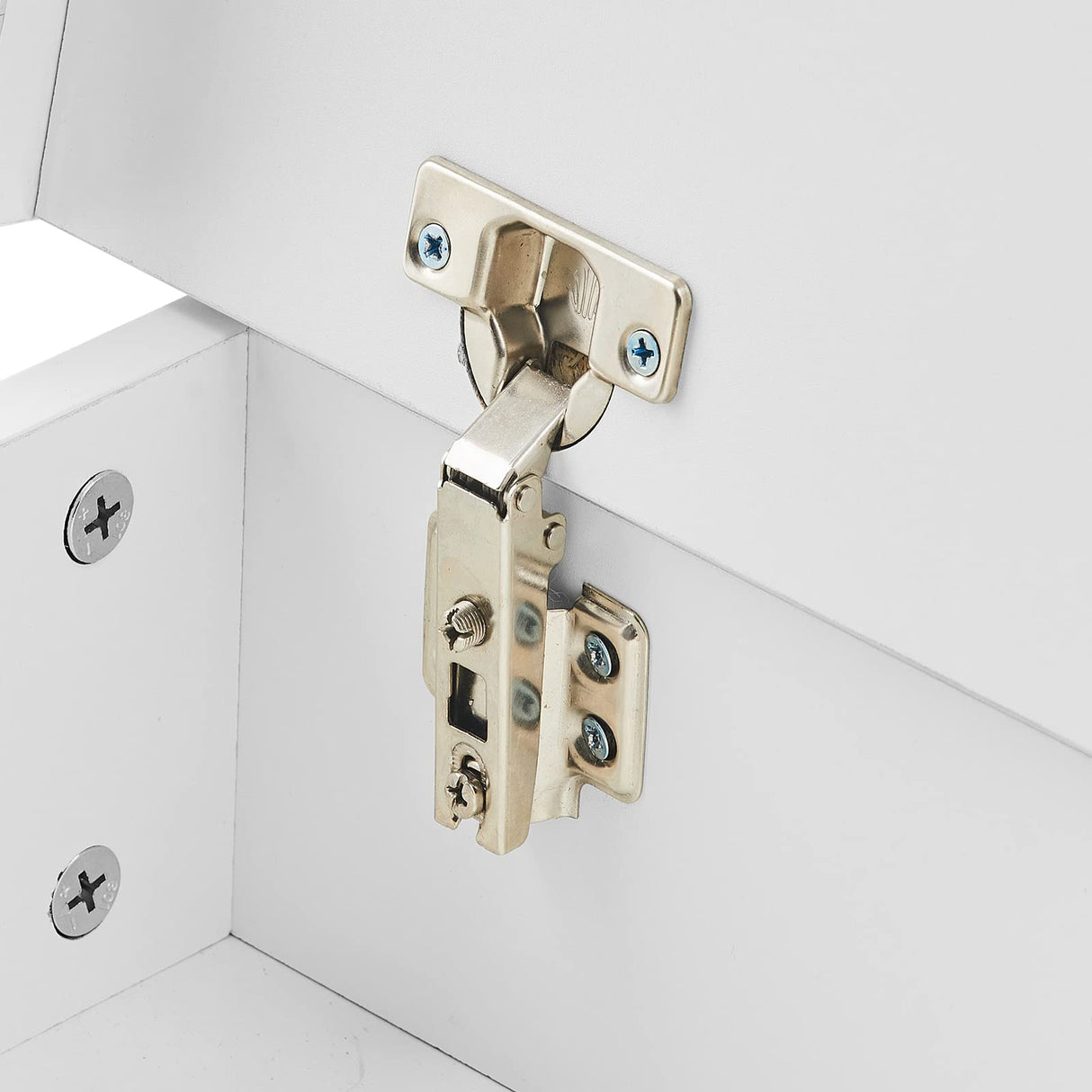 CLIPOP Modern Nightstand Set of 2, LED Night Stand with 3 High Gloss Chest of Drawers, Bedside Table Cabinet with Remote Control Lights, Wood Matte Nightstand 21.6" Tall Bedroom Furniture, White CLIPOP