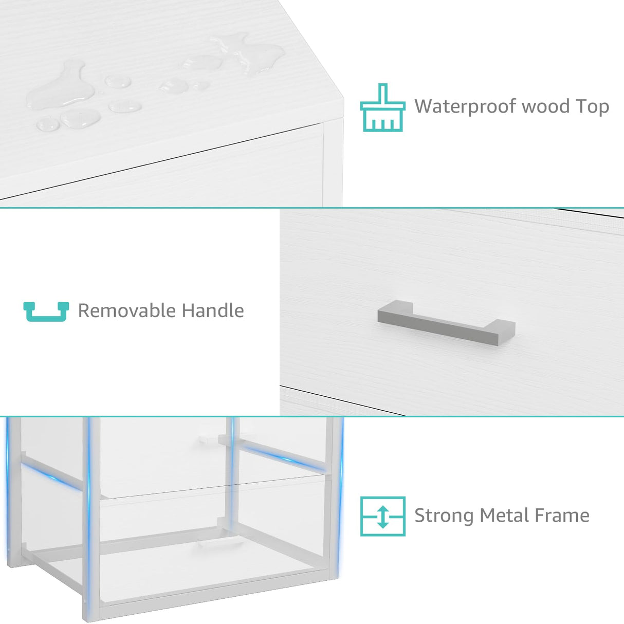 BOLUO Closet Drawers White 3 Drawer Dresser for Closet Organizers and Storage Bedroom Dorm Modern BOLUO