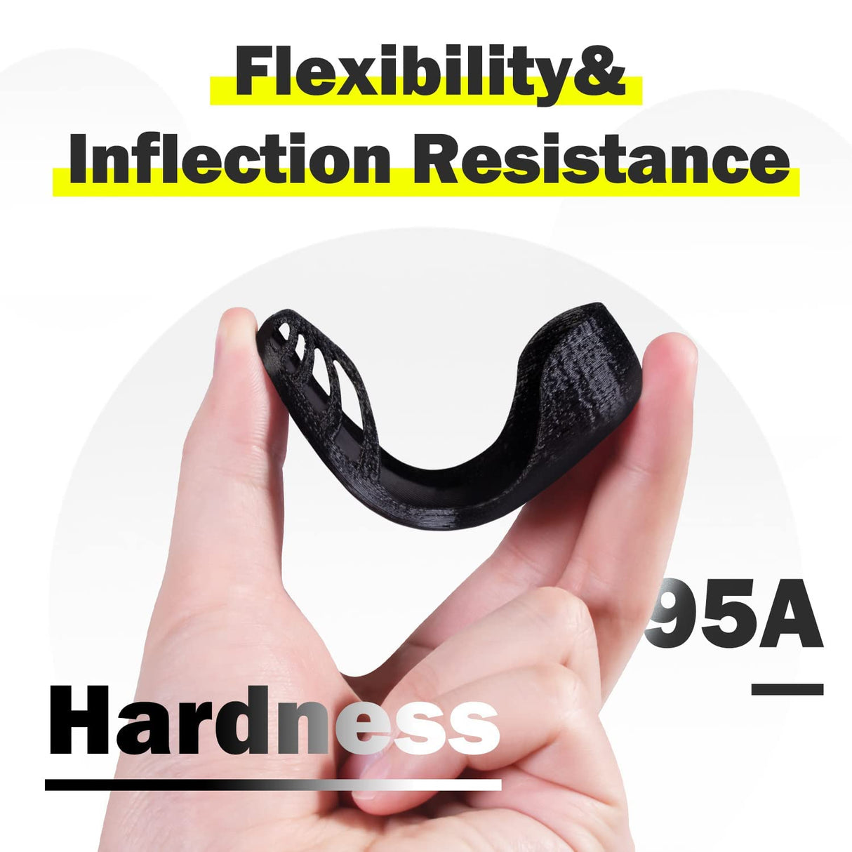 Geeetech TPU Filament 1.75mm, Shore 95A – Flexible 3D Printer Filament with High Elasticity, 1KG (2.2lbs) Spool, Dimensional Accuracy ±0.03mm, Fits Most FDM Printers (Black) Geeetech