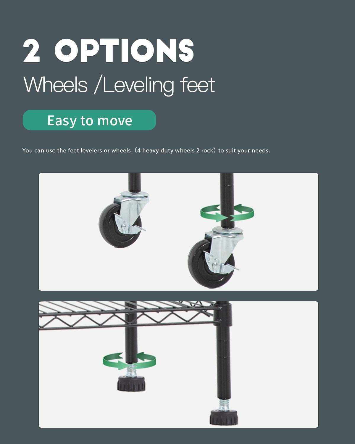 FDW Wire Shelving Unit with Wheels Steel 6 Tier Heavy Duty Layer Rack Storage Metal Shelf Garage Organizer Wire Rack Shelving Adjustable Utility 2100 LBS Capacity-18x48x82 inch (Black) FDW