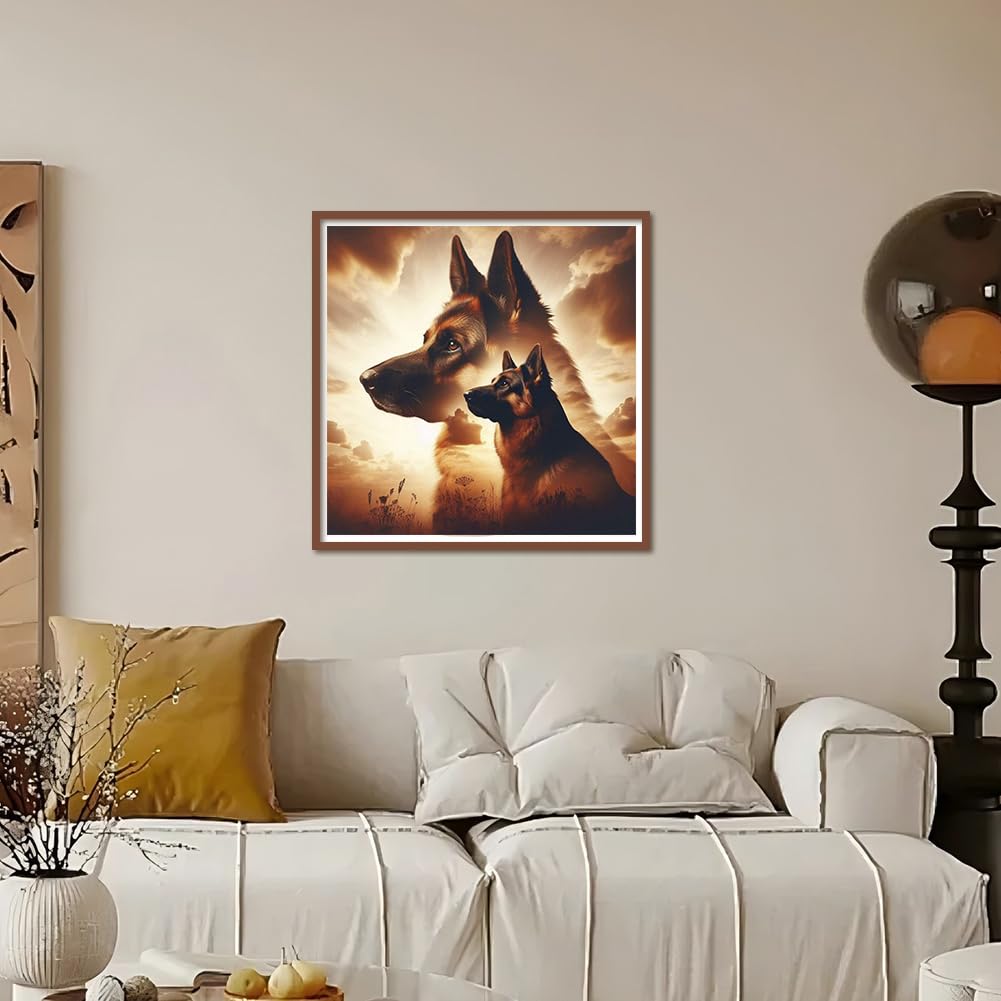 Kulvci Diamond Painting Kits for Adults Dog, Diamond Art Kits for Beginners, 5D DIY Full Drill Gem Craft for Home Decor Gift 12x12inch Kulvci