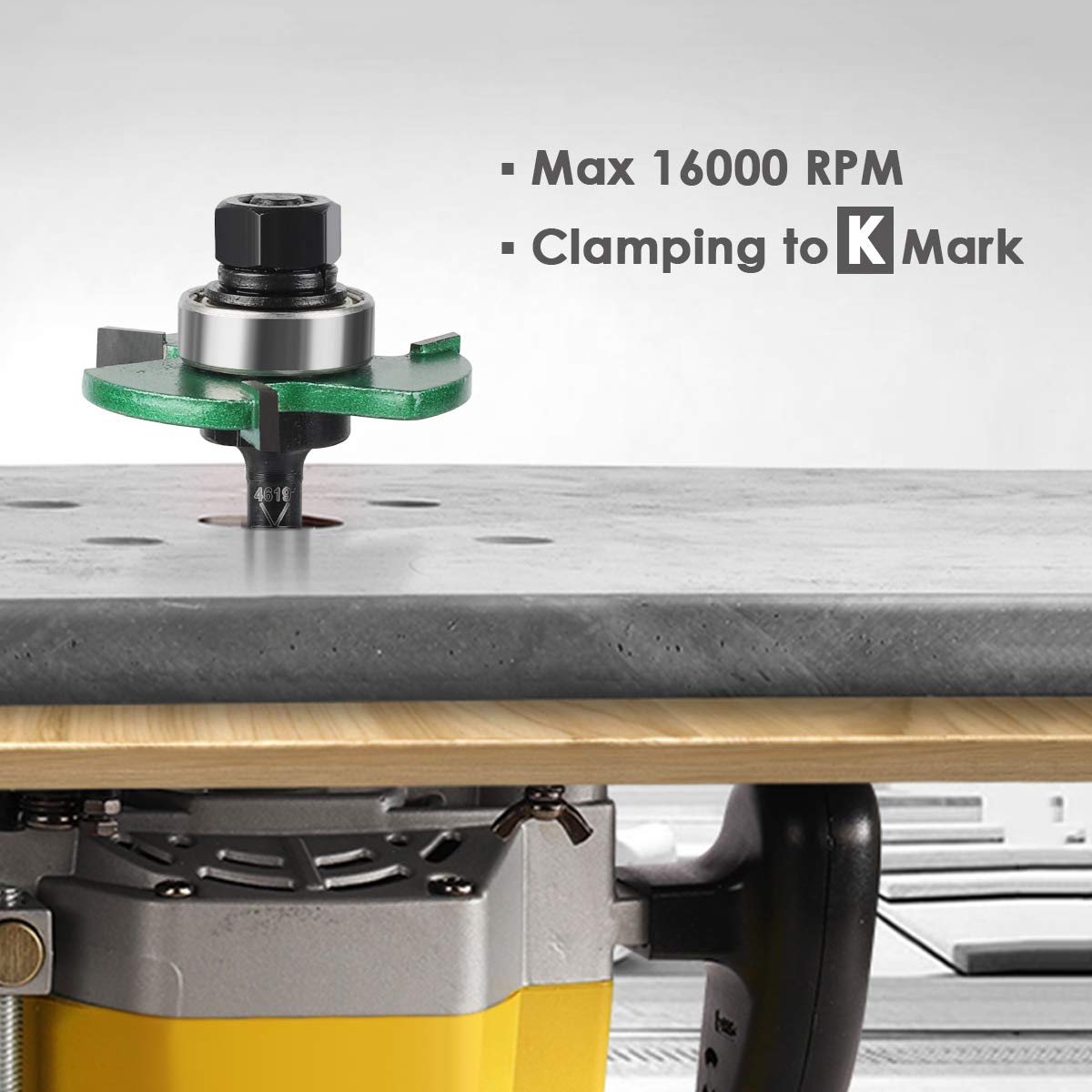 KOWOOD Pro Tongue and Groove Set of 2 Pieces 1/4 Inch Shank Router Bit Set 3 Teeth Adjustable T Shape Wood Milling Cutter KOWOOD