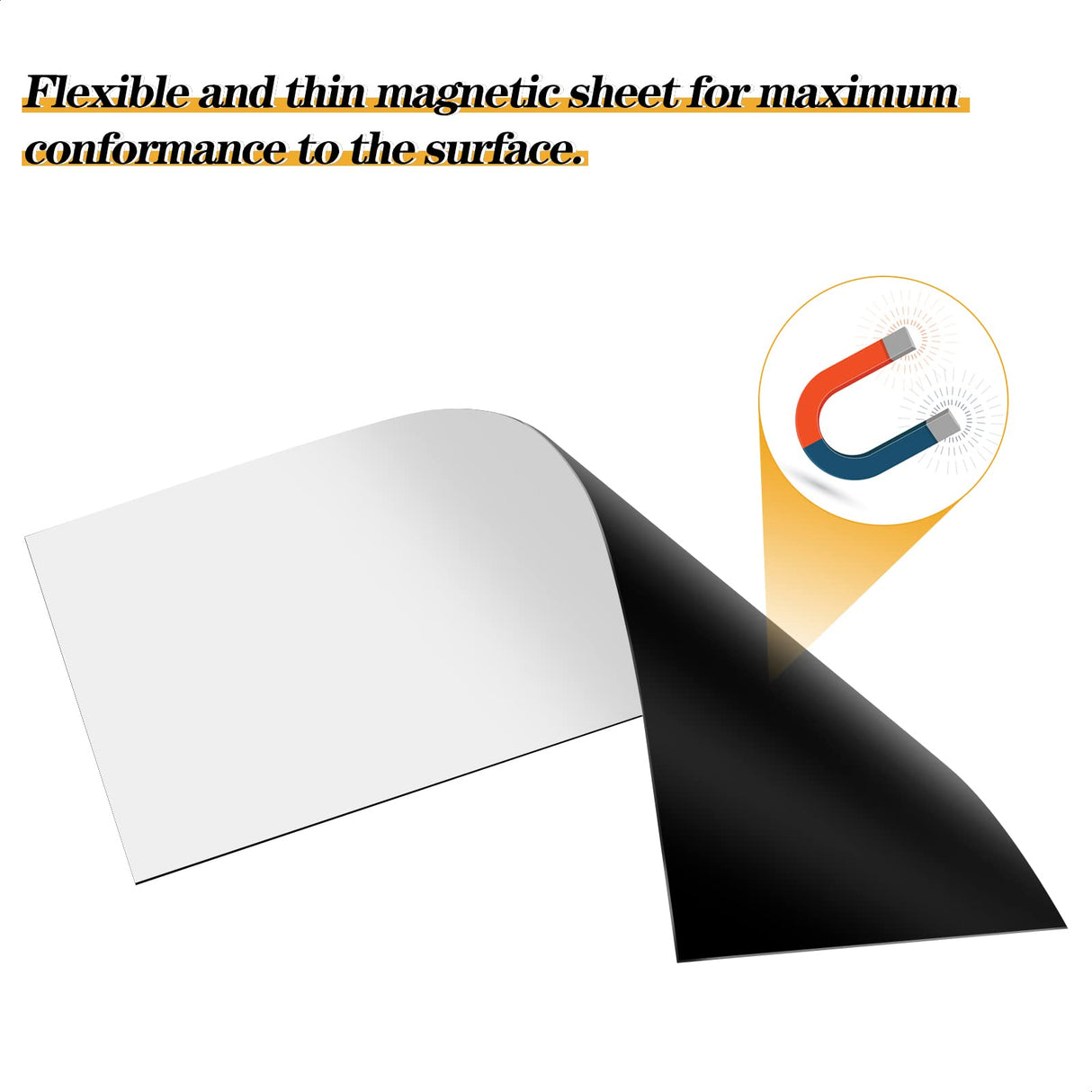 tonhui 4Pcs 12" X 4" Bumper Sticker Magnets, Flexible Magnetic Bumper Sticker Sheet with Self Adhesive, Turn Any Decal Into a Magnet tonhui